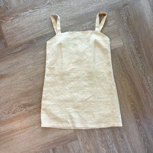Pastel Orange Gillia Linen Shift Dress Size M